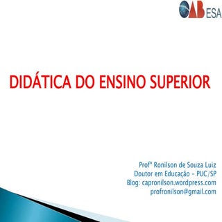 Didática do ensino superior aula 01...