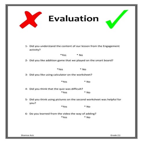 Evaluation 