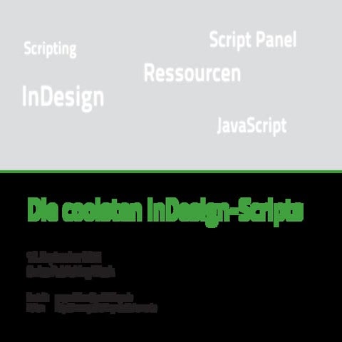 Die coolsten In Design Scripts @Swiss Publishing Week 2011