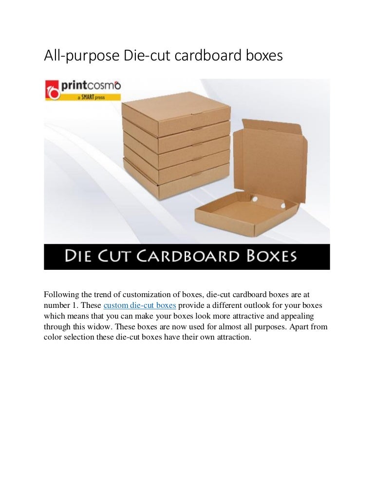 Die cut cardboard boxes