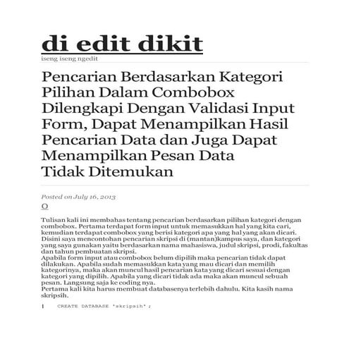Merancang database mahasiswa | PDF