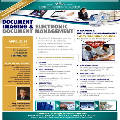 Course Outline - Document Imaging & Electronic Document Management