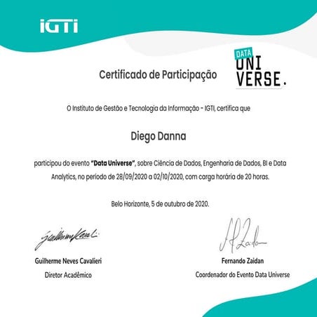 DATA UNIVERSE - Seminário online sobre data science, BI e data analytics