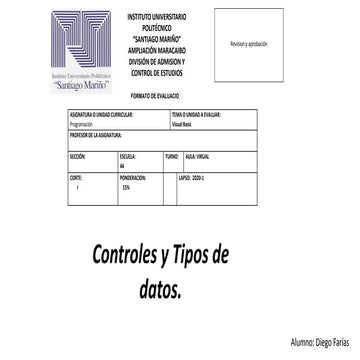 Controles y tipos de datos en Visual Basic | PDF