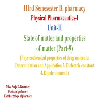 State of matter and properties  of matter (Part-9)(Physicochemical propertie...
