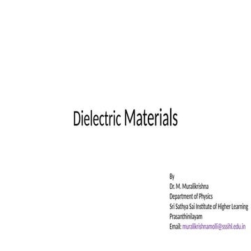 Unit-I Dielectric Materials- B.Tech .pptx