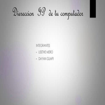 Diereccion  ip  de tu computadora