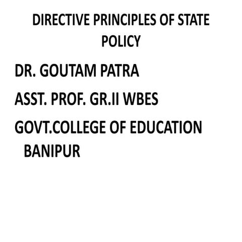 Dierective principles of state policy