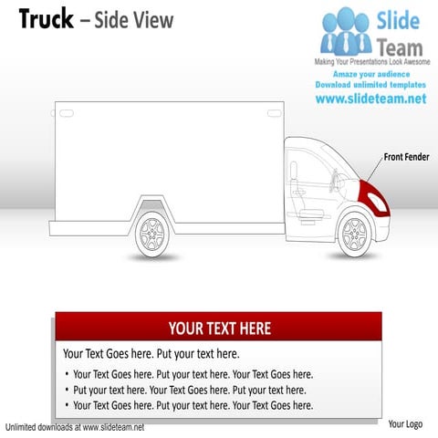 Diesel red truck power point slides and ppt diagram templates 