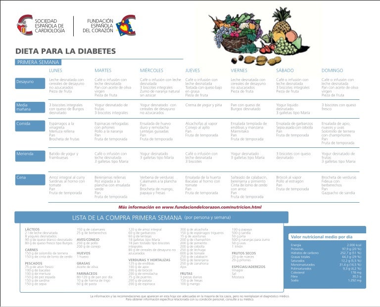 dieta para diabetes plan gvo