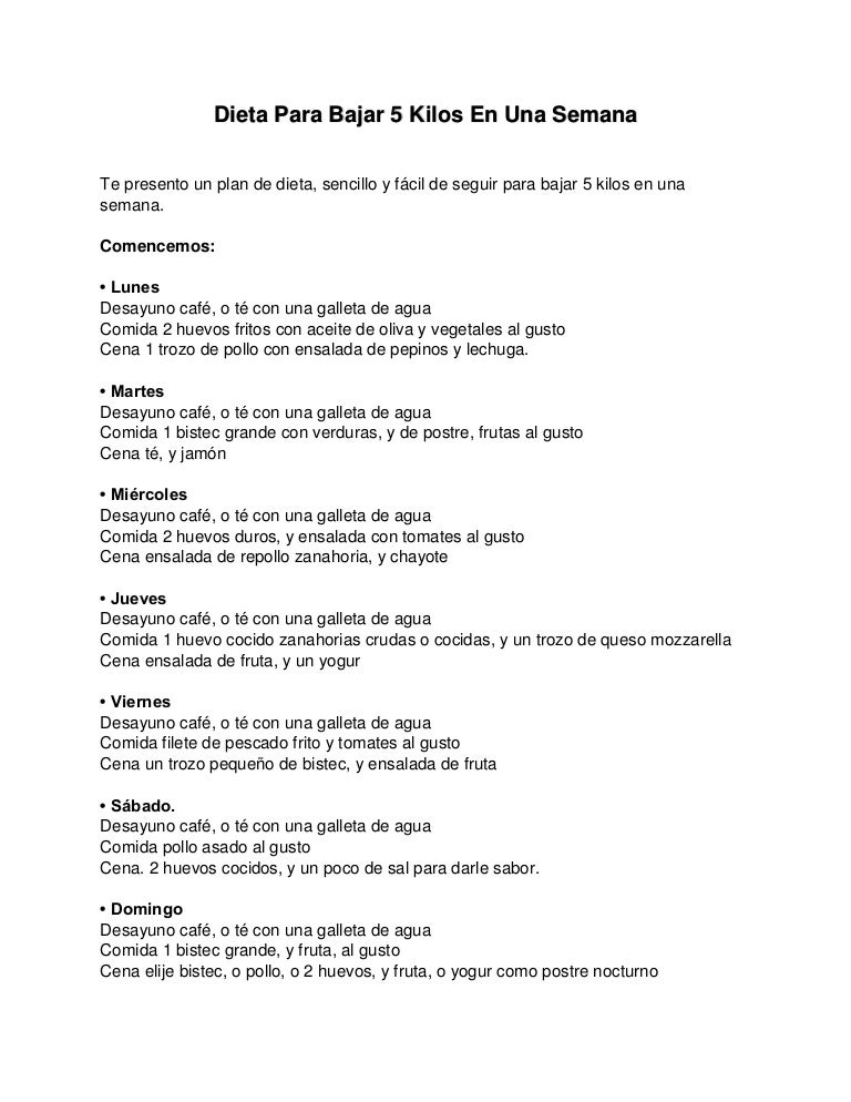 Plan de dieta de 4 semanas