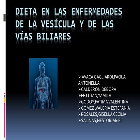 Dieta en las enfermedades de la vesícula y de las Vías Biliares