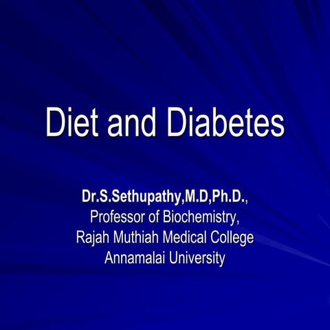 Diet and diabetes 