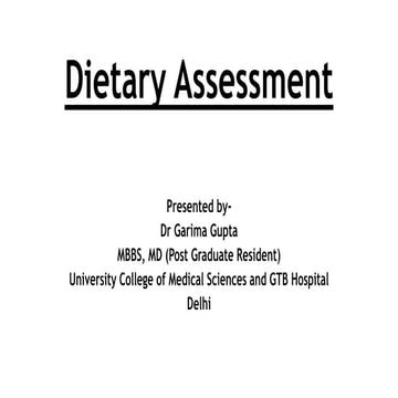 Dietary assessment