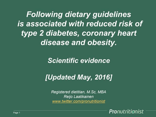 Dietary guidelines are right