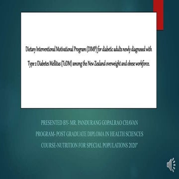 Dietary interventional motivational program (dimp) (1) for type 2 ...