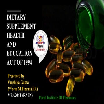 Dietary Supplement Health and Education Act 