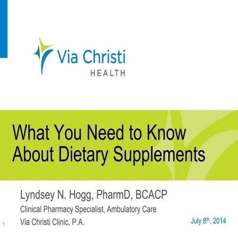 What you need to know about dietary supplements