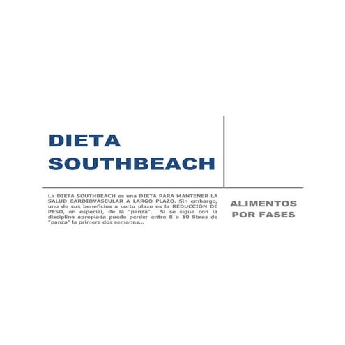 Dieta south beach   alimentos x fases