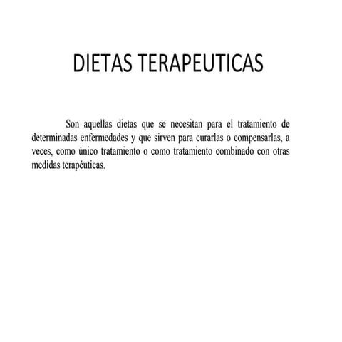 Dietas terapéuticas