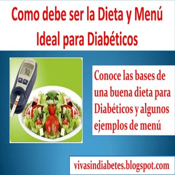 Dieta y menu para diabeticos