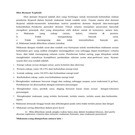 Diet demam typhoid