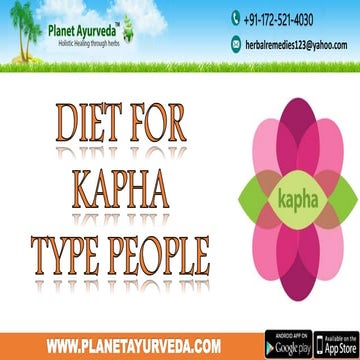Diet for People with Kapha Prakriti / Dosha | Kapha Pacifying Diet 