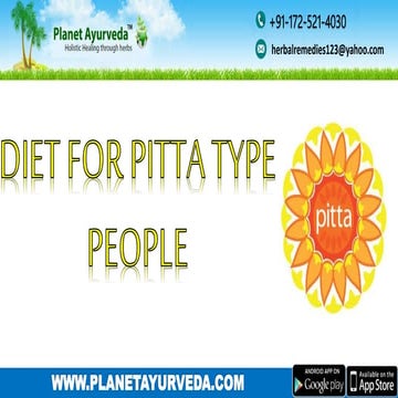 Diet for People with Pitta Prakriti / Dosha | Pitta Pacifying Diet 