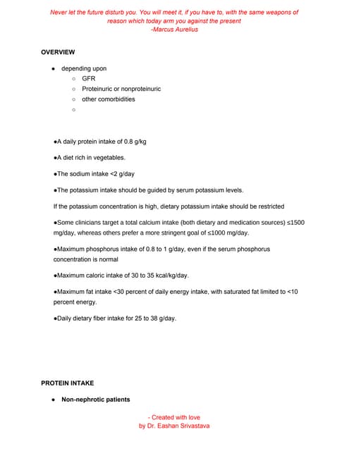 Diet in Chronic Kidney disease non-dialysis patients | PDF