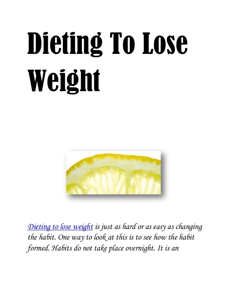 Dieting to Lose Weight 