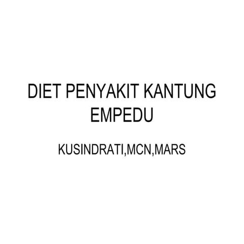 Diet penyakit kantung empedu