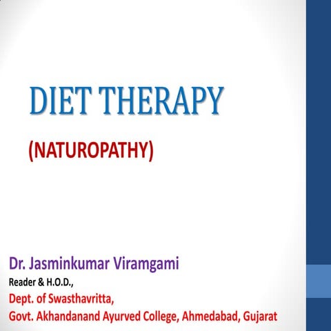 Diet therapy - Naturopathy