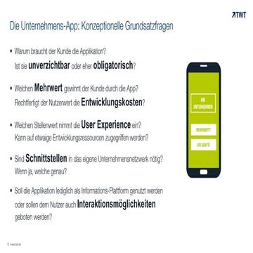 Die Unternehmens-App: Konzeptionelle Grundsatzfragen