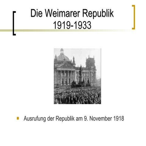 Weimar republic power point franco | PPTX