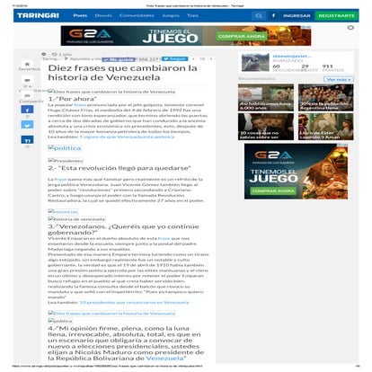 Diez frases que cambiaron la historia de venezuela   taringa!