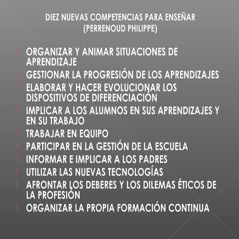 Diez nuevas competencias penseñar p. perrenoud