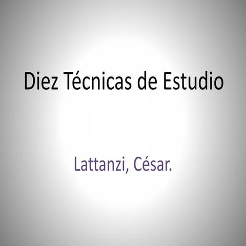 Diez técnicas de estudio