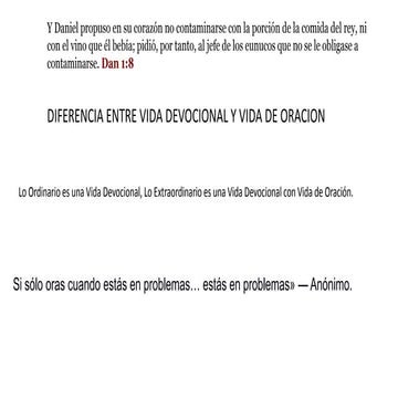 Diferencia entre vida devocional y vida de oracion