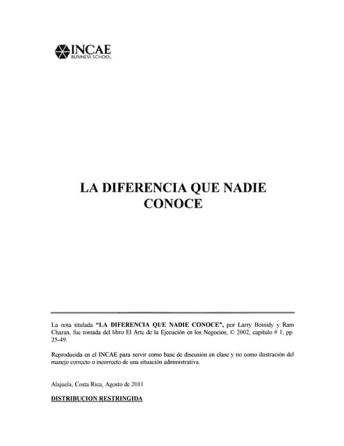Diferencia que nadie conoce