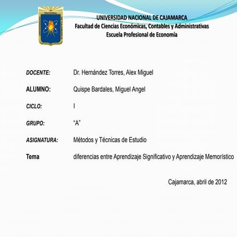 Diferencias entre aprend1zaje significativo y aprendizaje memoristico