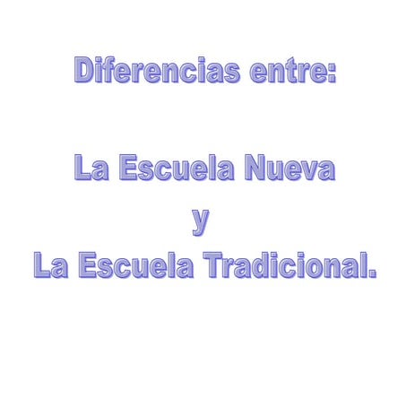 Diferencias entre escula tradicional y e. nueva.