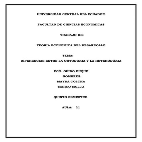 Diferencias entre la ortoxia y la heterodoxia