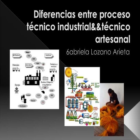 Diferencias entre proceso técnico indurtrial&& artesanal