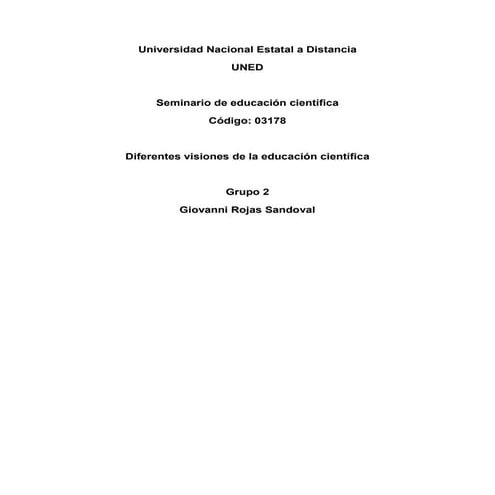 Diferentes visiones de la educación científica