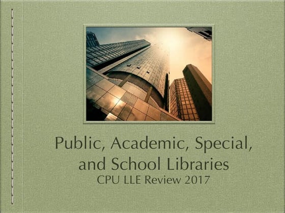 Types of Libraries: Public, Special, School, and Academic
