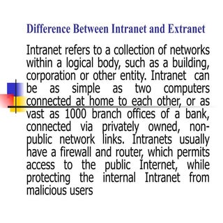 Difference  Between  Intranet And  ...