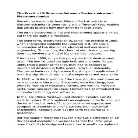 Difference between-mechatronics-and-electromechanics