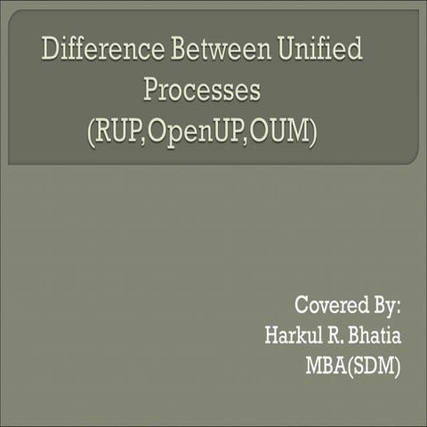 Difference Unified Processes