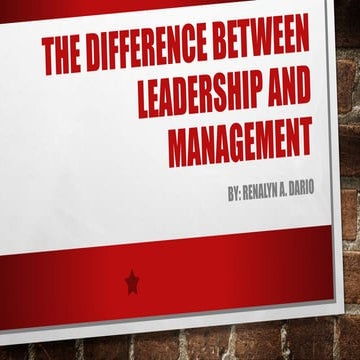 Difference Between Leadership and Management
