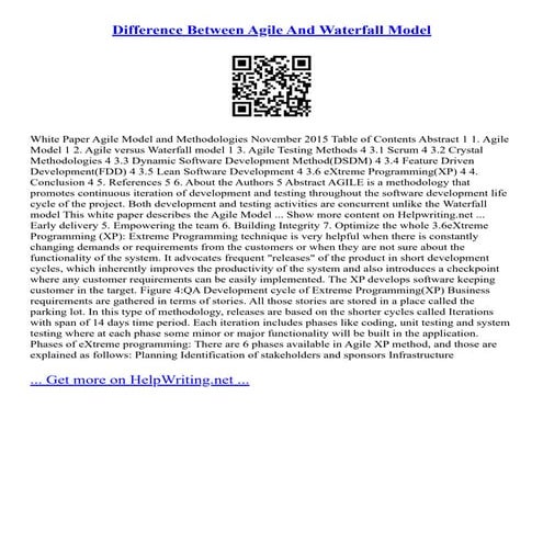 Difference Between Agile And Waterfall Model